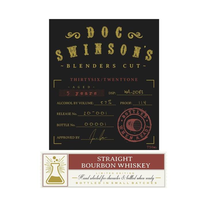 Doc Swinson’s Blenders Cut 5 Year Old Straight Bourbon Whiskey - 750ML